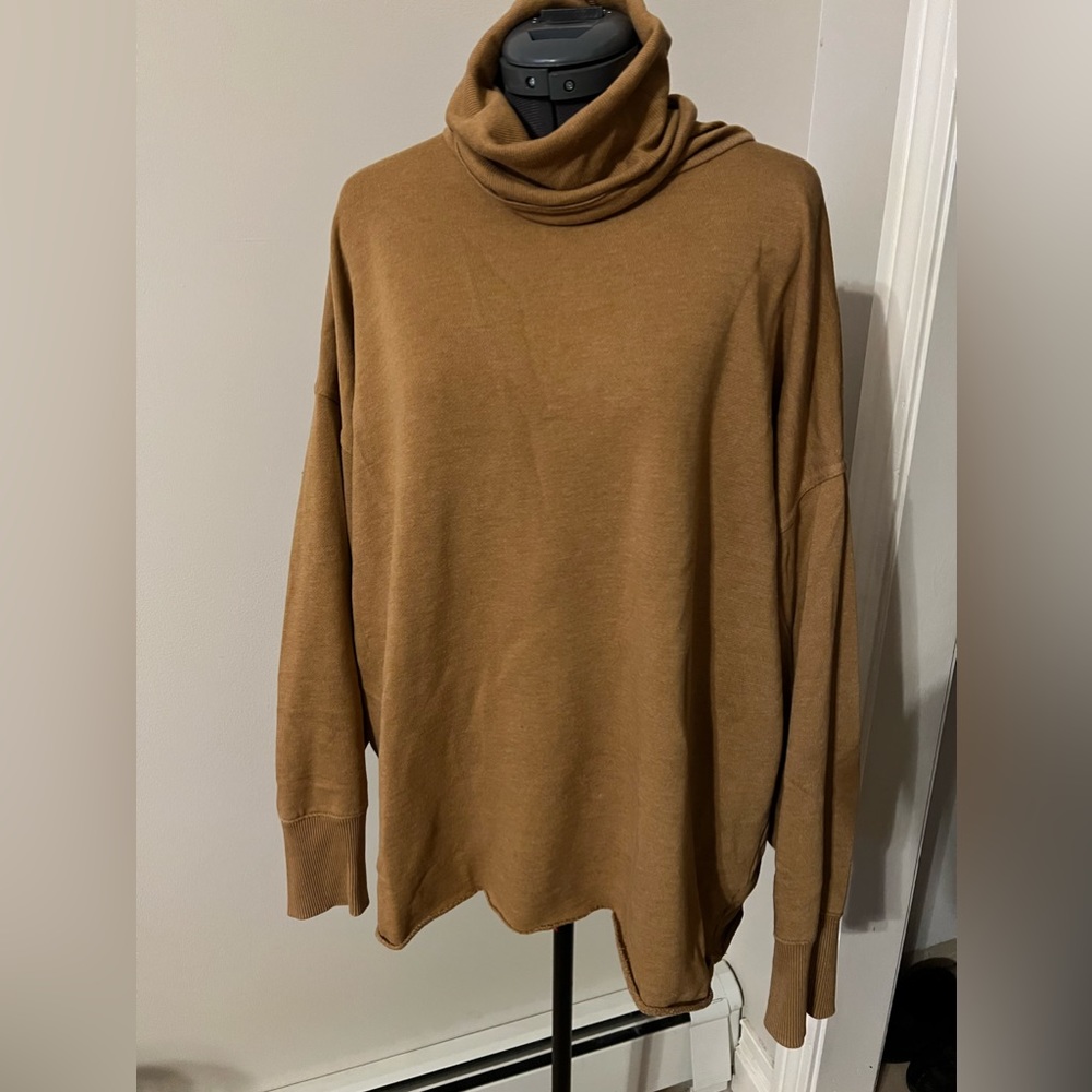 Aerie Cowell neck sweater/sweatshirt, Large, mustard/gold